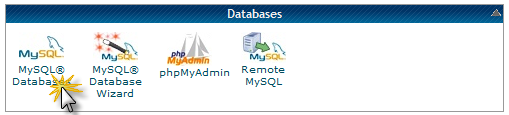 the icon for phpMyAdmin in CPanel
