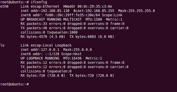 Run ifconfig command