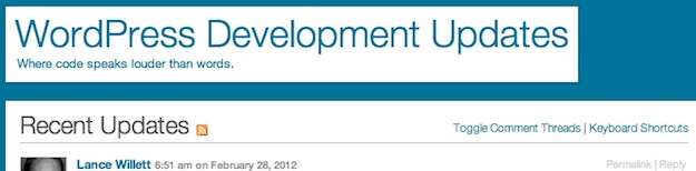 WordPress Development Updates Blog