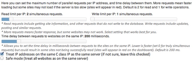 Server Load Settings