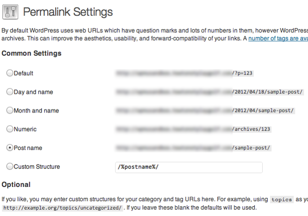 Permalink Settings