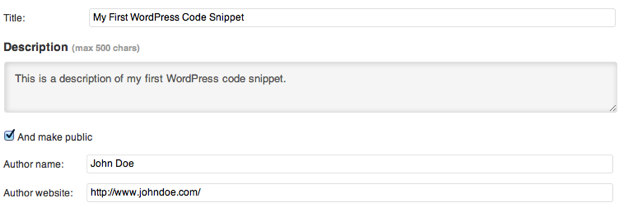 WordPress Code Snippet