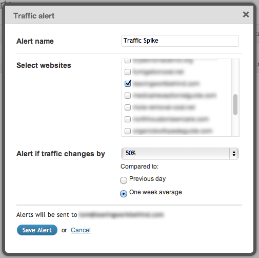 ManageWP Traffic Alert