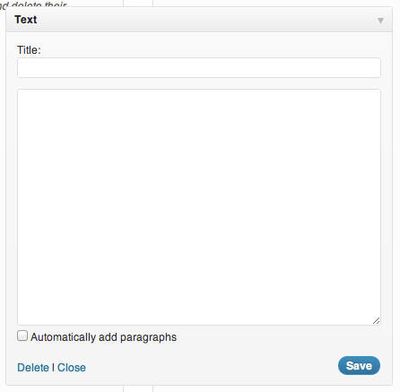 WordPress Text Widget