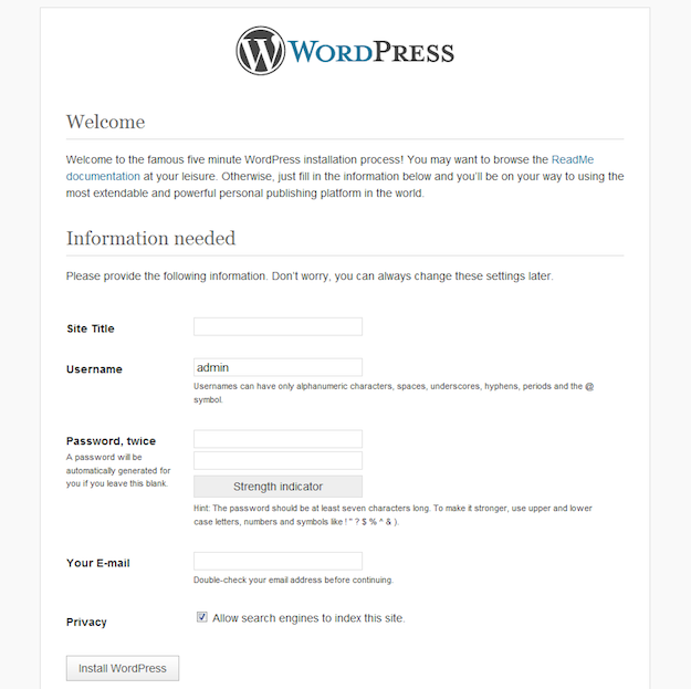 WordPress Installation