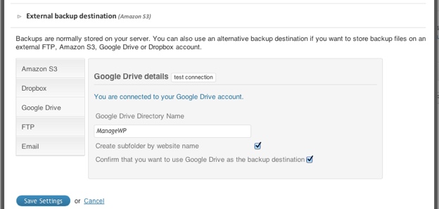 Google Drive Backups