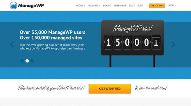 New ManageWP Homepage