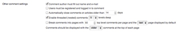 Other Comment Settings