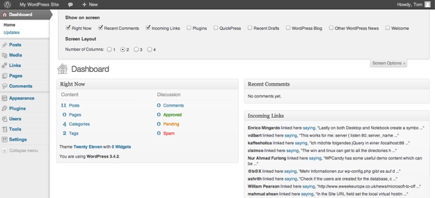 WordPress Dashboard