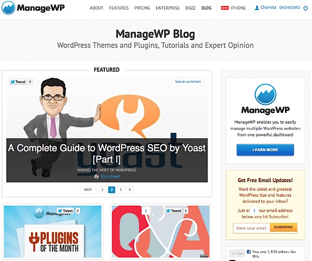 ManageWP - Beautiful WordPress Design