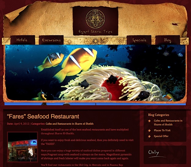 Egypt Sharm Trips - Beautiful WordPress Design