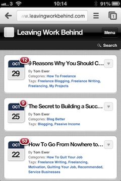Leaving Work Behind WPtouch Interface