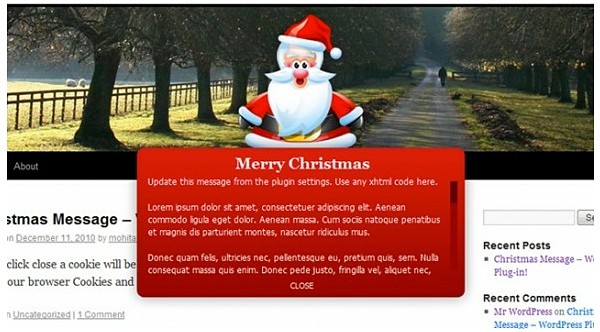 Christmas Message for WordPress