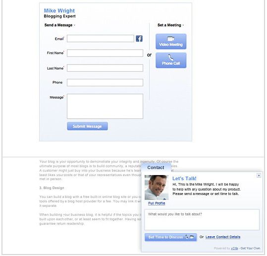 Contact Form by vCita WordPress plugin.