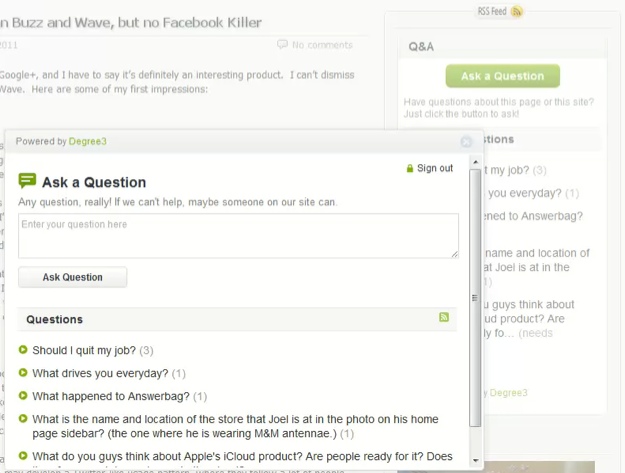 Q&A by Degree3 WordPress Plugin