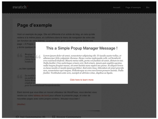 Simple Popup Manager for WordPress