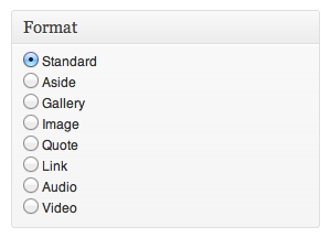 WordPress Post Formats screenshot
