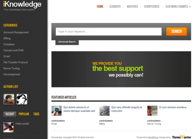 iKnowledge WordPress Theme