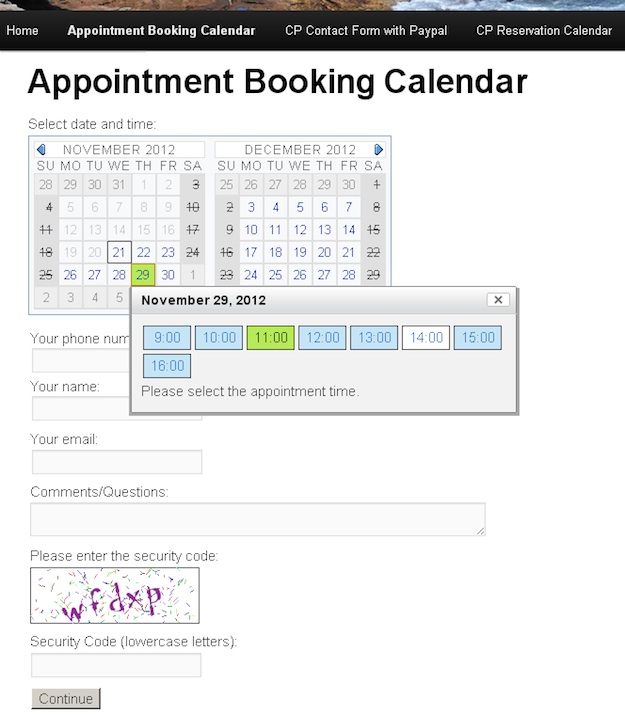 Appointment Booking Calendar