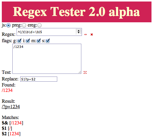 Regular expression matches