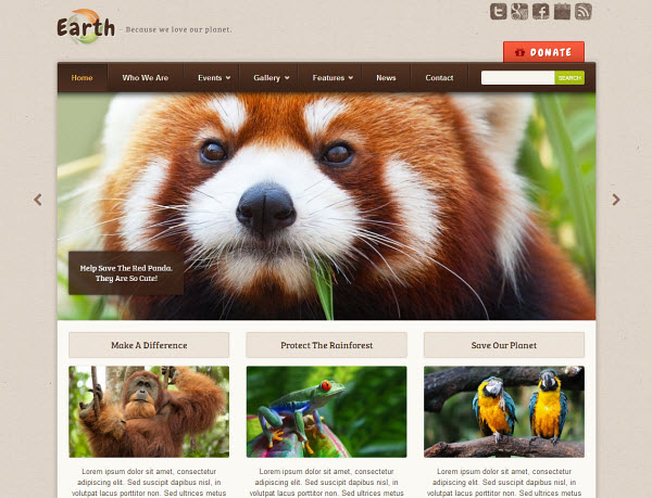 Earth WordPress Theme