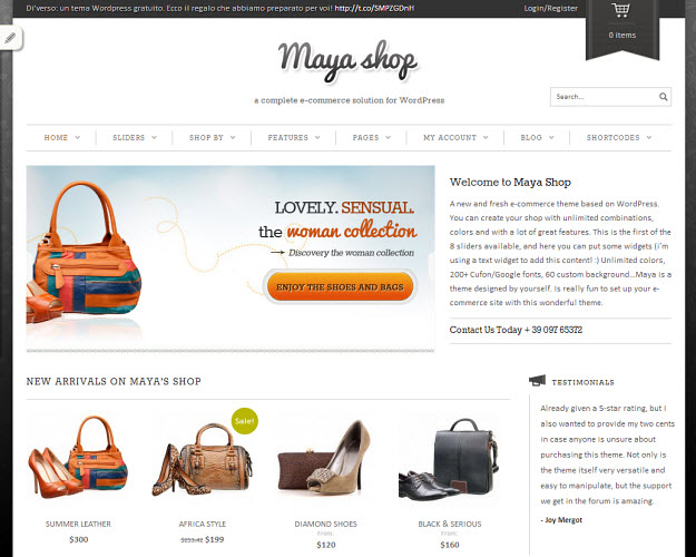 MayaShop eCommerce WordPress Theme