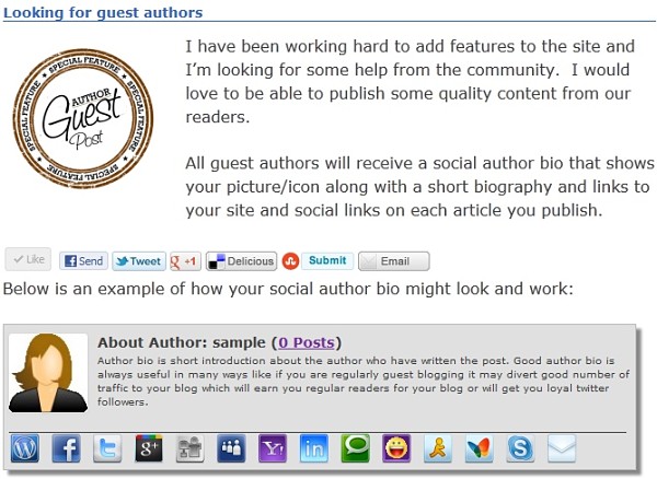 Social Author Bio WordPress plugin