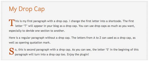 Drop Cap Shortcode WordPress Plugin