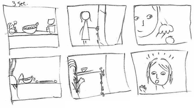 A cartoon storyboard.