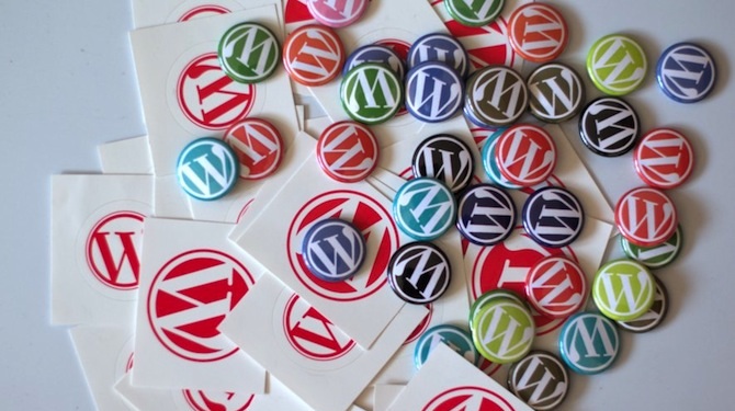 WordPress cards and buttons.