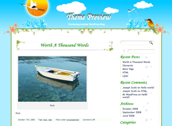 Green Nature Spring WordPress Theme