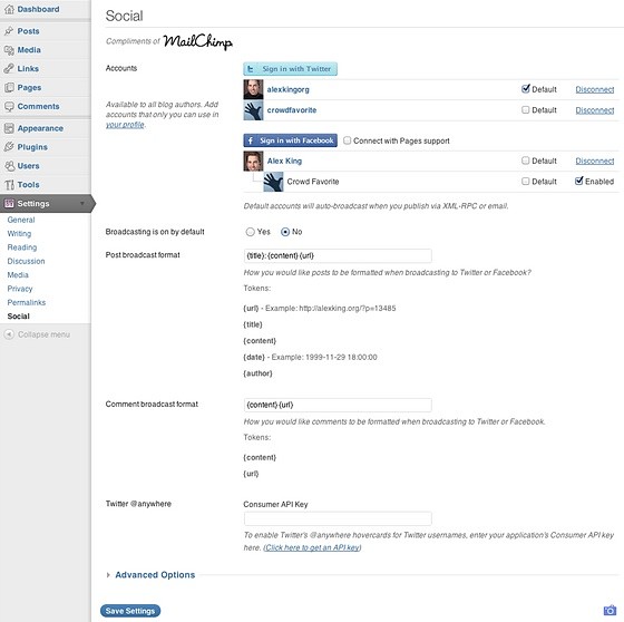 MailChimp Social