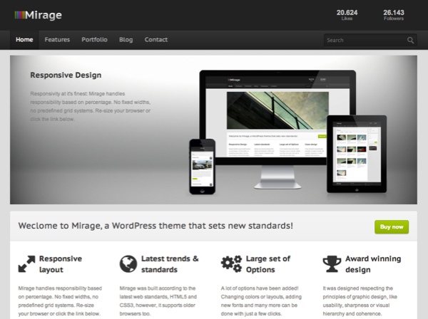 Mirage Corporate WordPress Theme