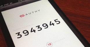 An Authy verification code on a smartphone.