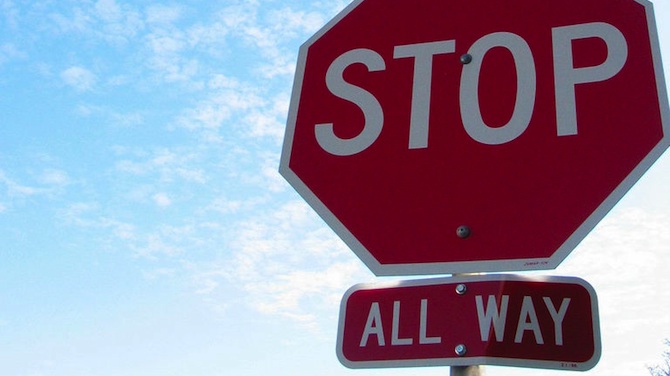 A stop sign.