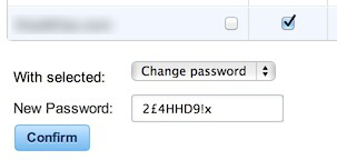 WordPress password change option.