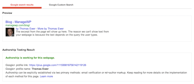 Google Plus Authorship Verification