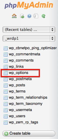 phpmyadmin-wpoptions