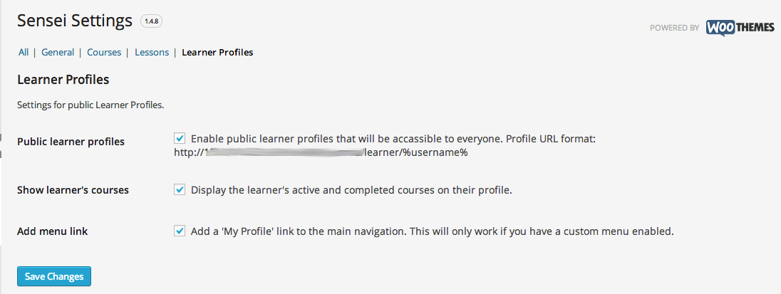 sensei-learner-profile-settings-page