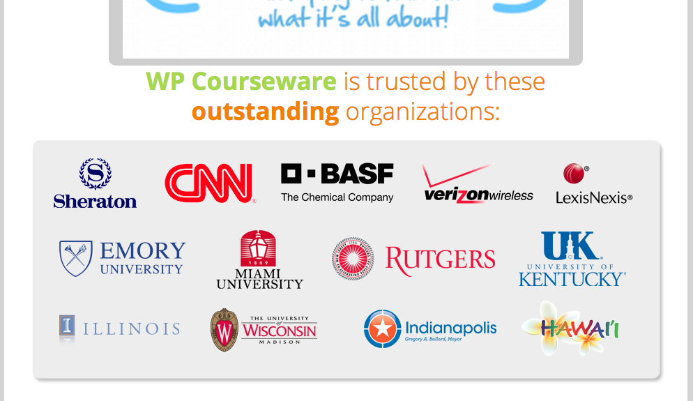 wp courseware learning management system client logos