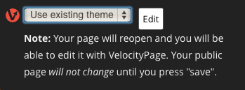 VelocityPage Theme Selection