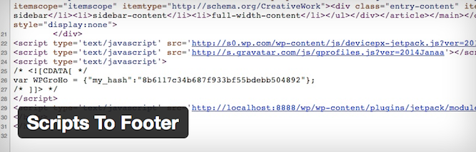 Scripts to Footer
