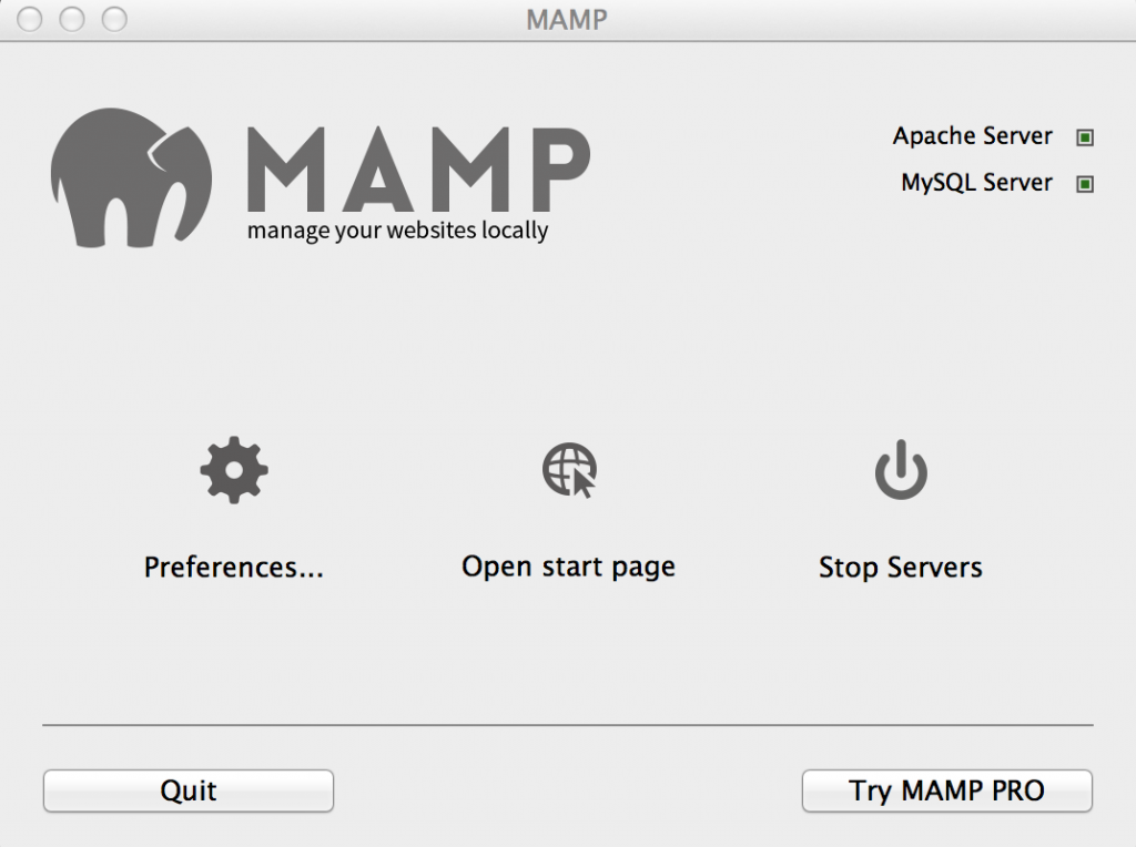 MAMP Dashboard Widget