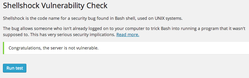 Sheelshock Vulnerability check WordPress plugin