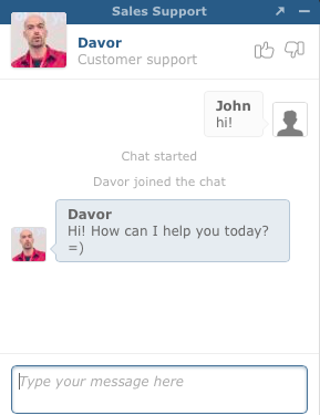 Live chat in action