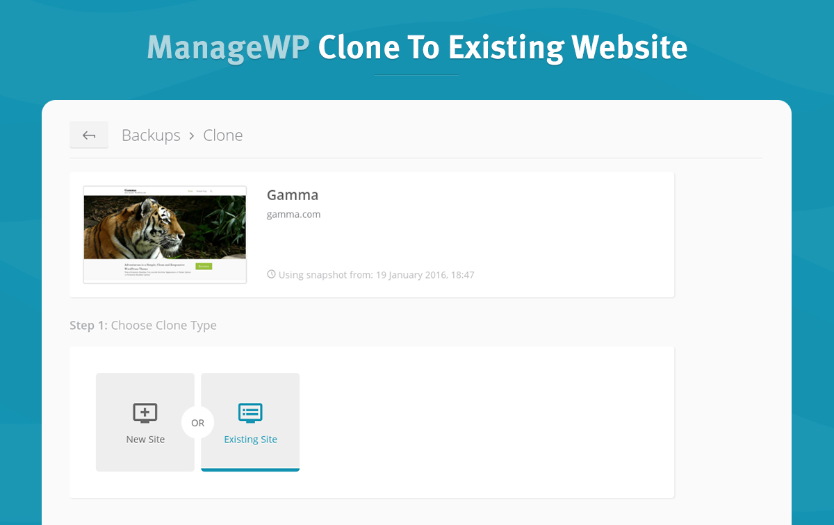 1 clone-to-existing-website