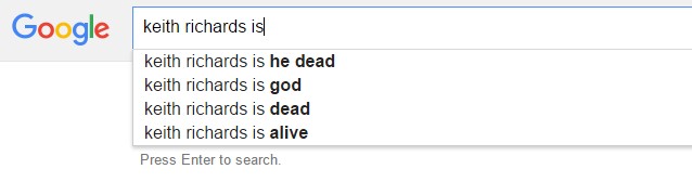 Keith Richards Google search