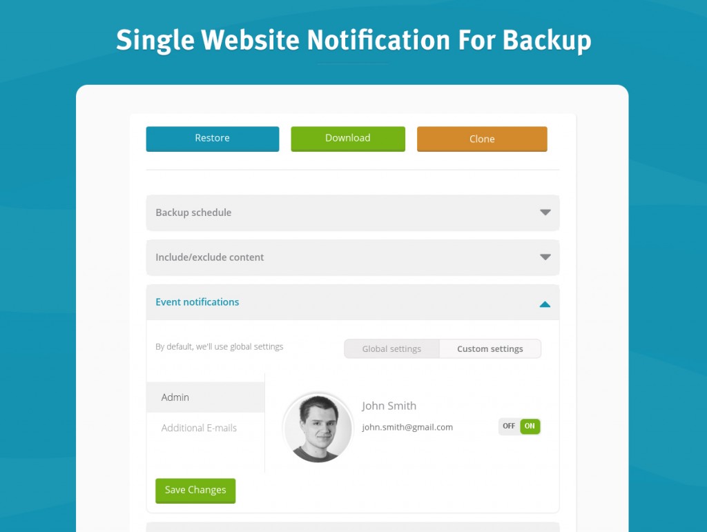 SingleWebsiteNotificationForBackup