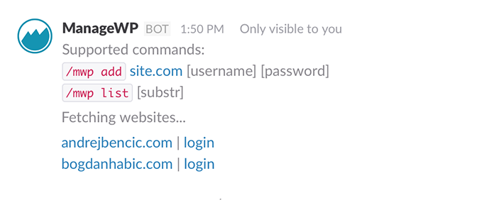 ManageWP-Slack-list-command