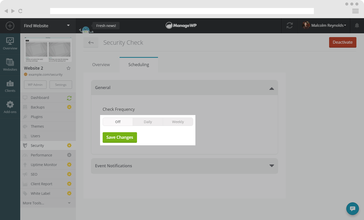 Security checks frequency